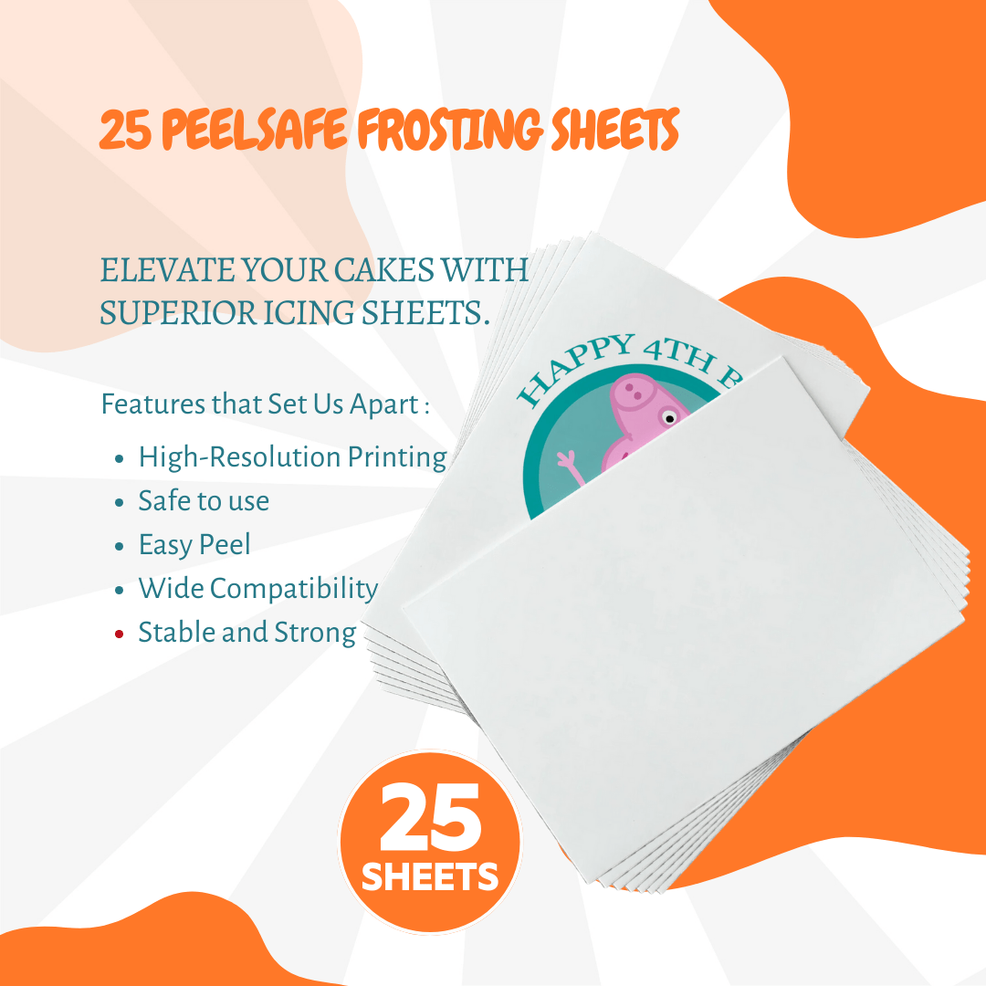25 peel-safe frosting sheets for edible printers – easy-peel high-resolution icing paper