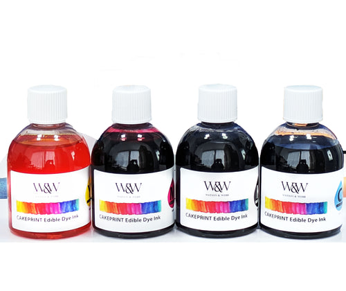 Watson & Webb Cakeprint Edible Ink 4 X 100ml for All Refillable Inkjet Printers and Airbrushes