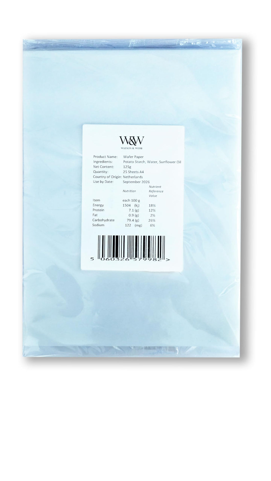 Watson & Webb A4 Edible Wafer Paper - 25 Sheets